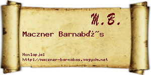 Maczner Barnabás névjegykártya
