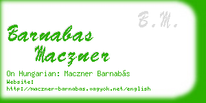 barnabas maczner business card