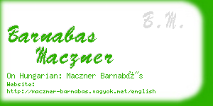 barnabas maczner business card